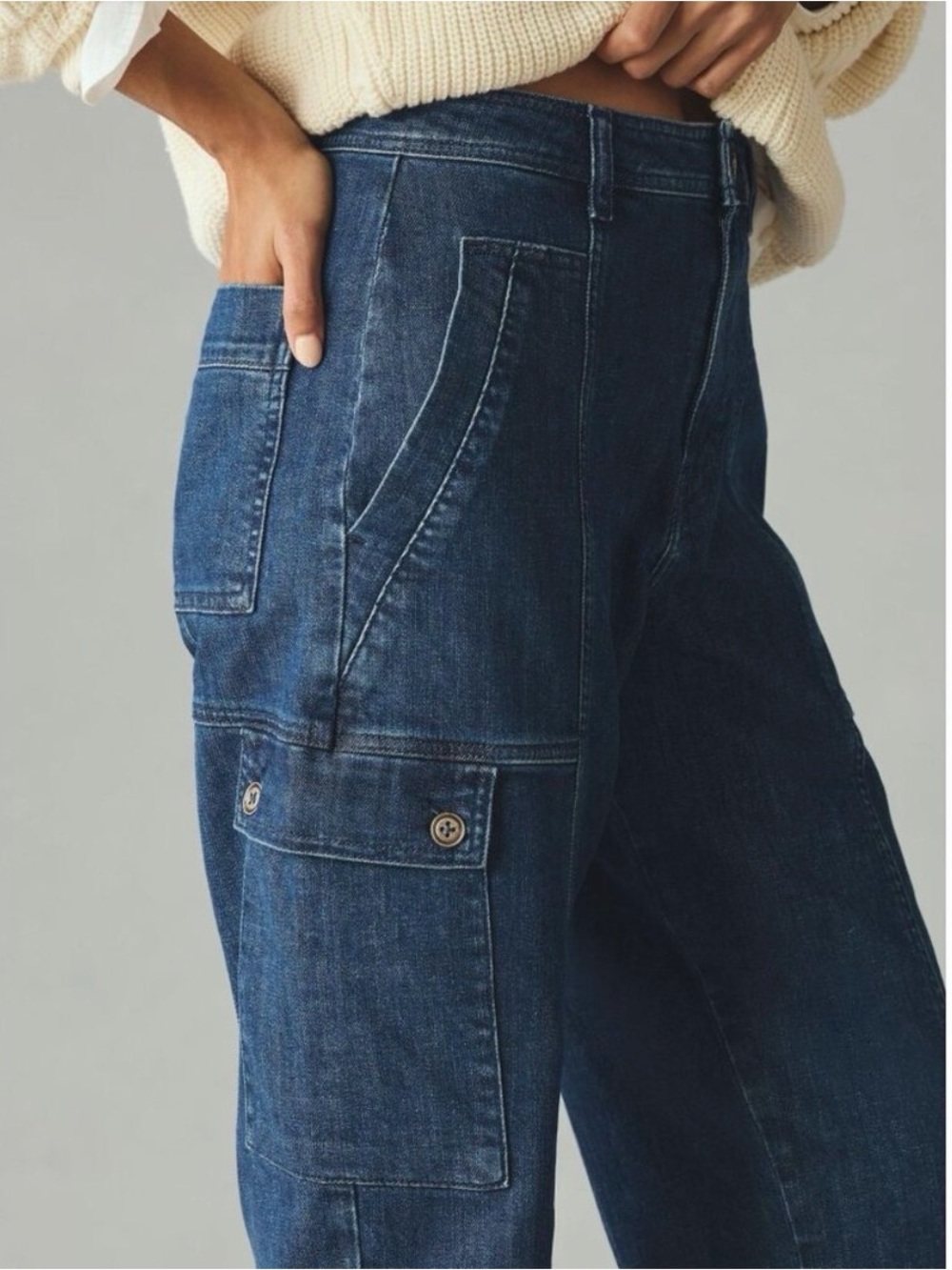 Anthropologie Pilcro Utility Barrel Leg Jeans Size 25 - Picture 2 of 6